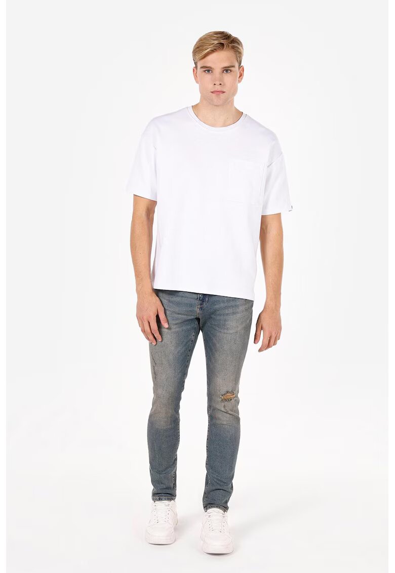 COLINS Blugi slim fit cu aspect decolorat - Albastru prafuit