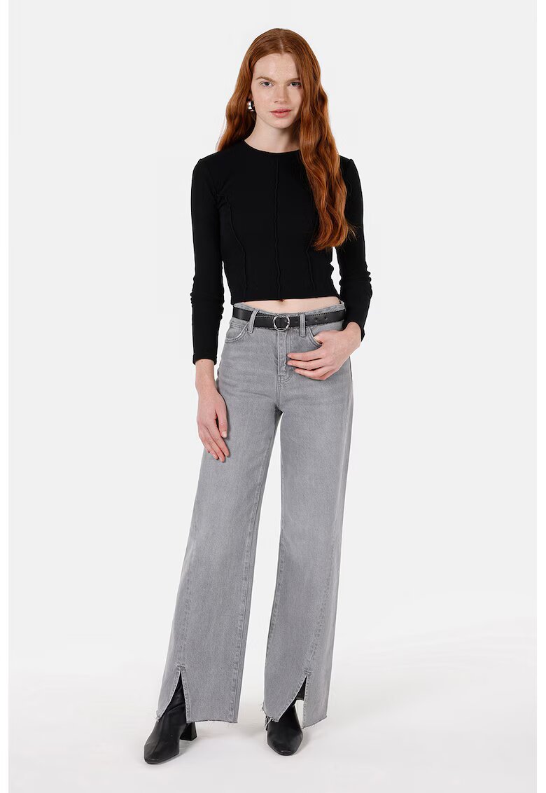COLINS Bluza crop - Negru