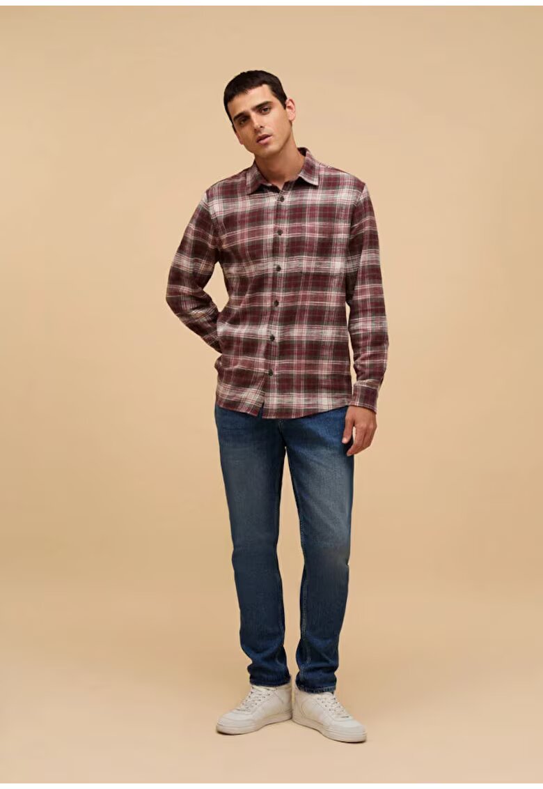 COLINS Camasa Cu Maneca Lunga Bordo Regular Fit 8684112962757