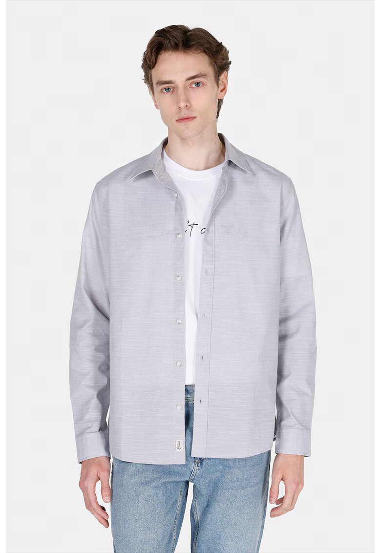 COLINS Camasa din bumbac cu maneci lungi CL1073846 - Gri cenusiu