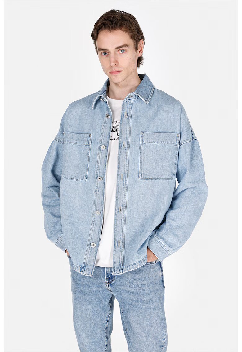 COLINS Camasa din denim cu maneci cazute - Albastru deschis