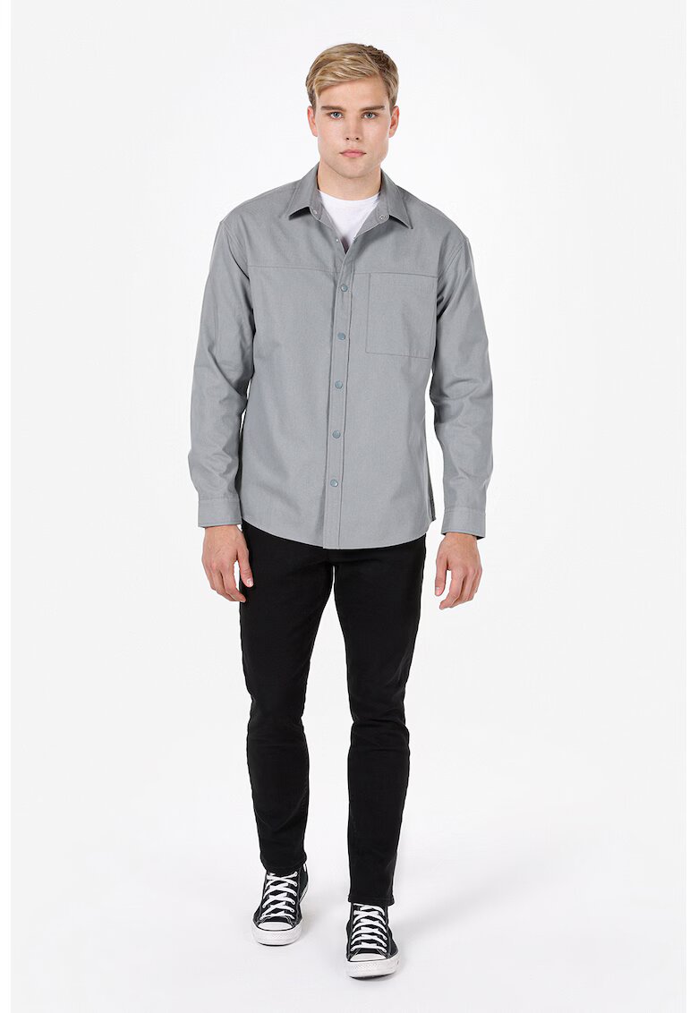 COLINS Camasa regular fit cu capse - Gri deschis