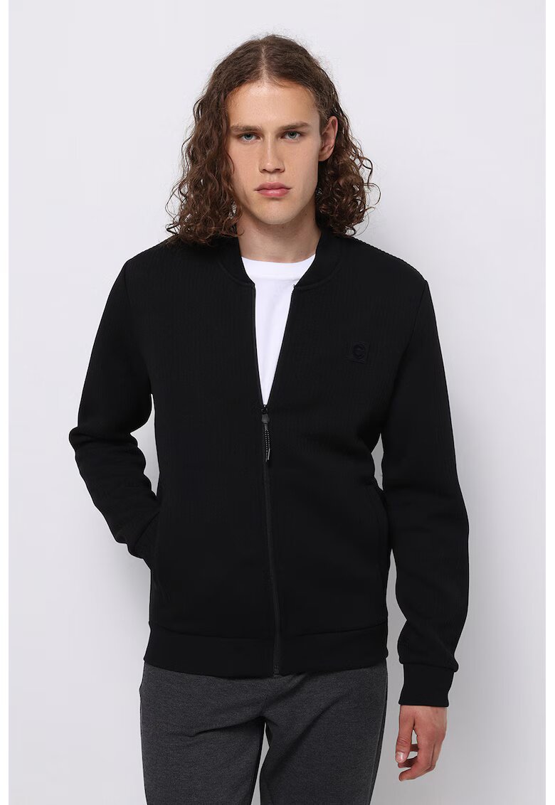COLINS Jacheta bomber cu fermoar si buzunare laterale - Negru