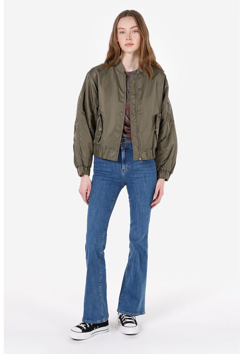 COLINS Jacheta bomber din nailon cu buzunare multiple - Kaki
