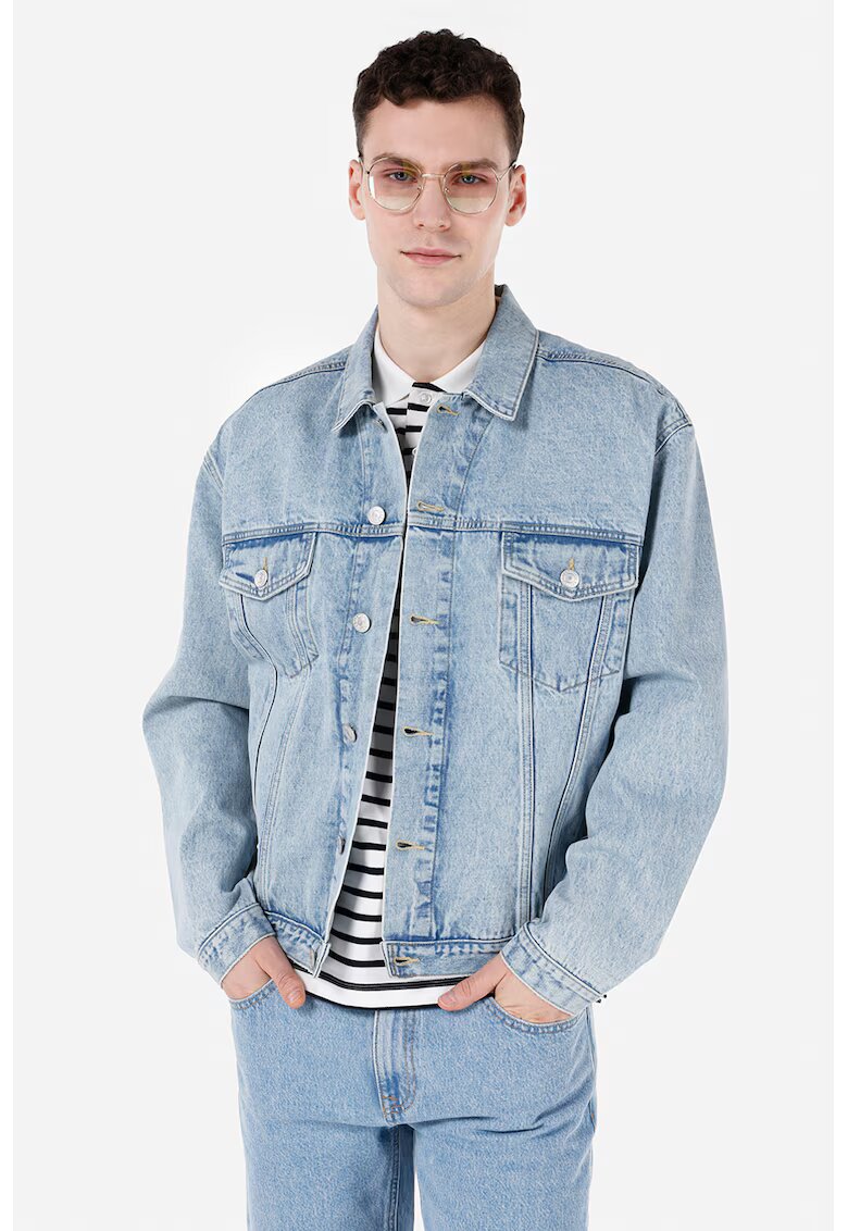 COLINS Jacheta din denim cu aspect decolorat - Albastru pastel