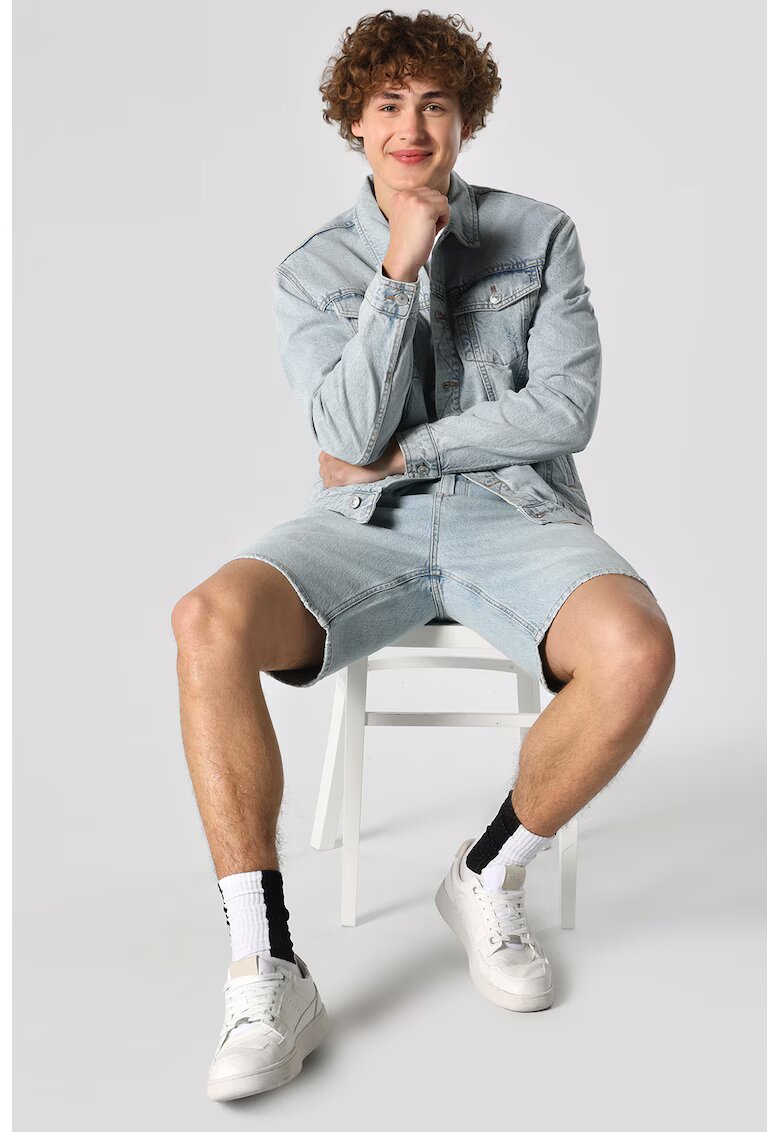 COLINS Jacheta din denim cu buzunare cu clapa - Albastru glaciar