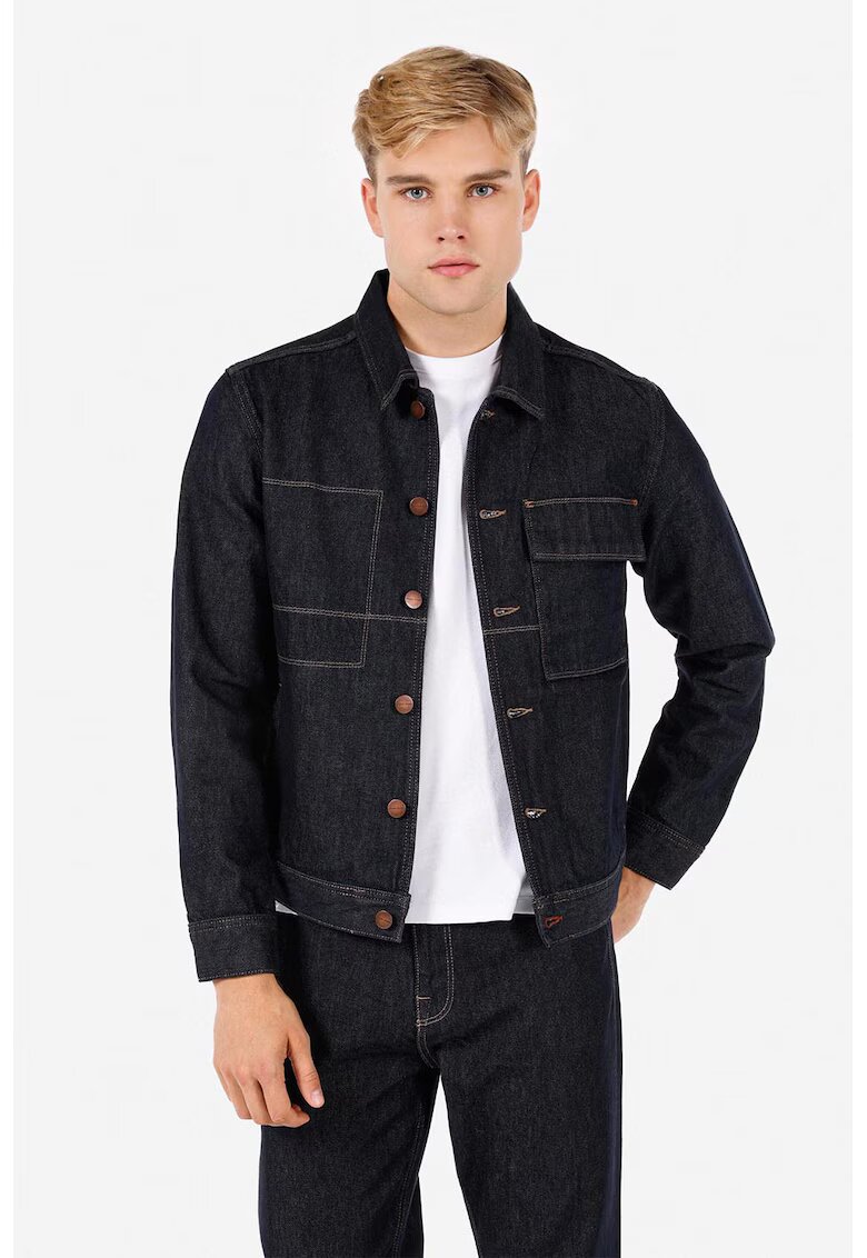 COLINS Jacheta din denim cu guler clasic si nasturi - Albastru ultramarin