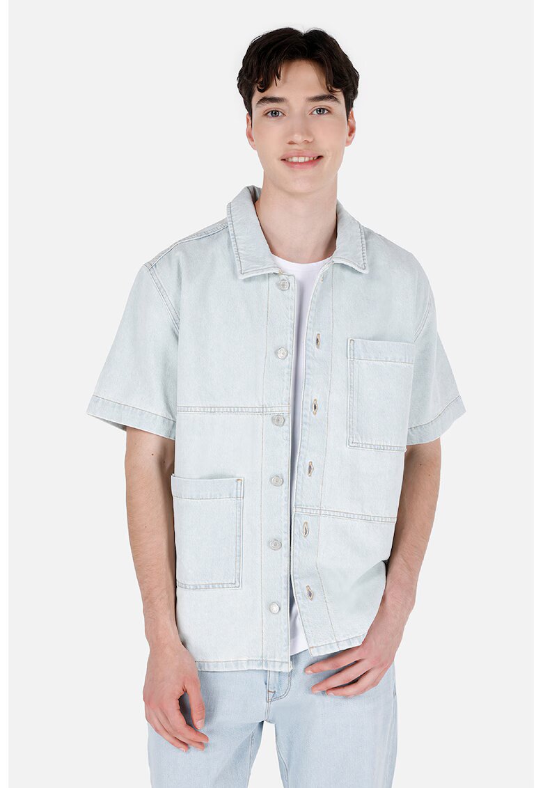 COLINS Jacheta din denim cu maneci scurte - Albastru glaciar