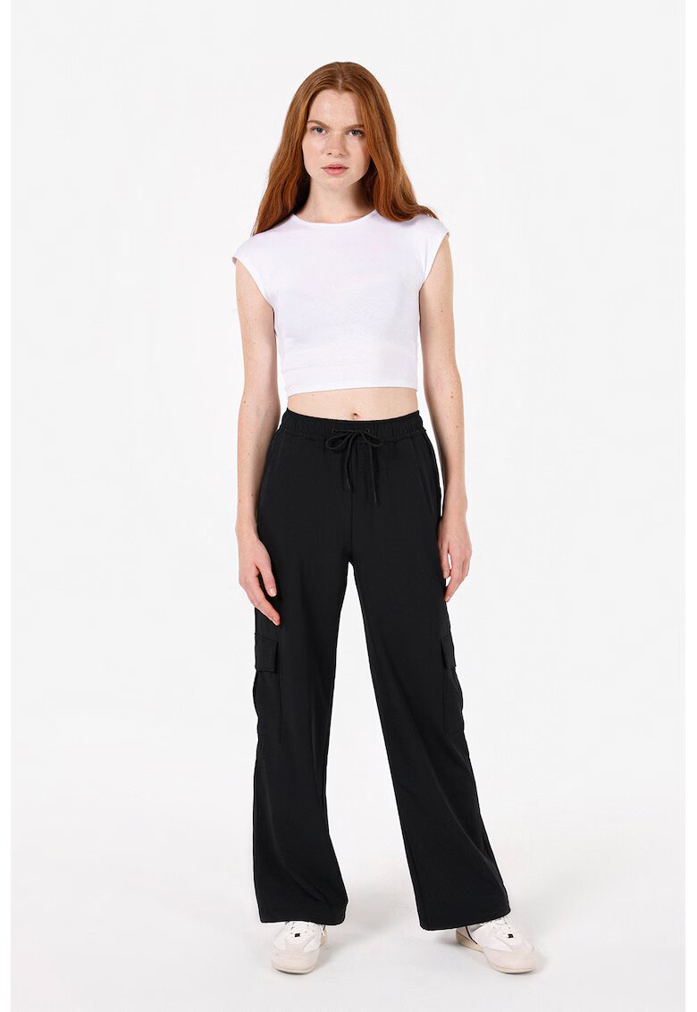 COLINS Pantaloni cargo cu snur de ajustare - Negru