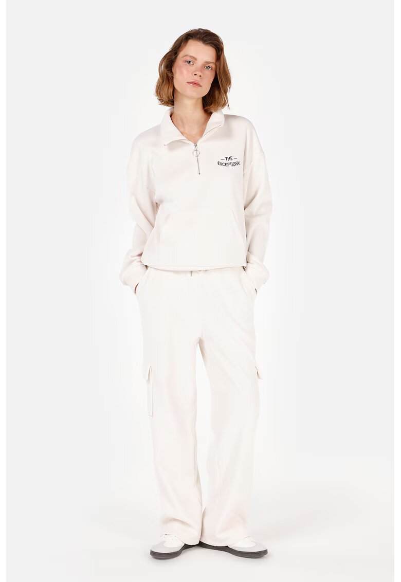 COLINS Pantaloni cargo cu snur in talie - Alb fildes
