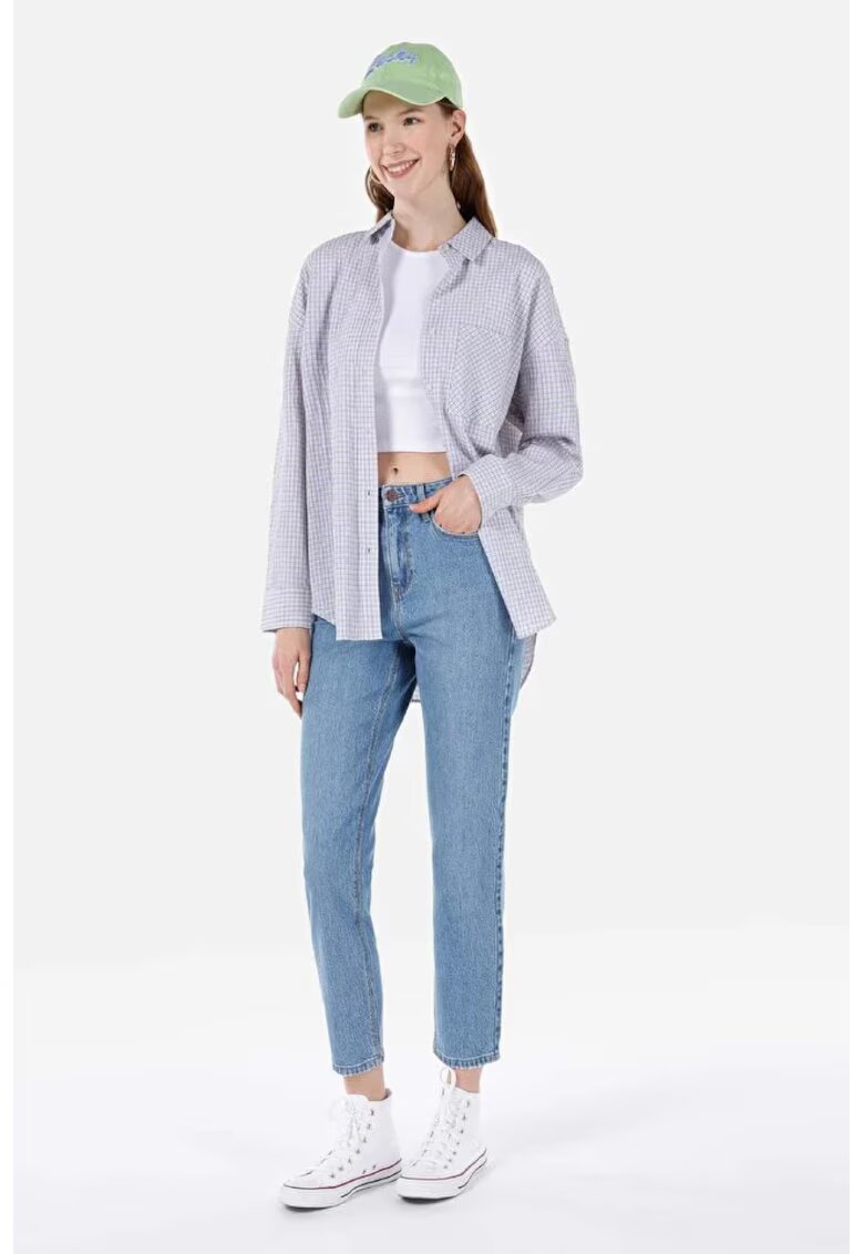 COLINS Pantaloni de dama - mom fit - albastru
