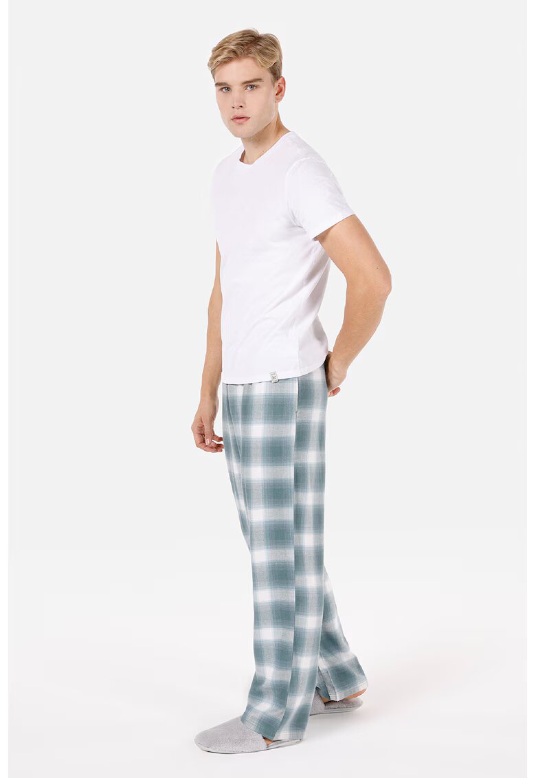 COLINS Pantaloni de pijama in carouri - Alb/Gri deschis/Verde persan