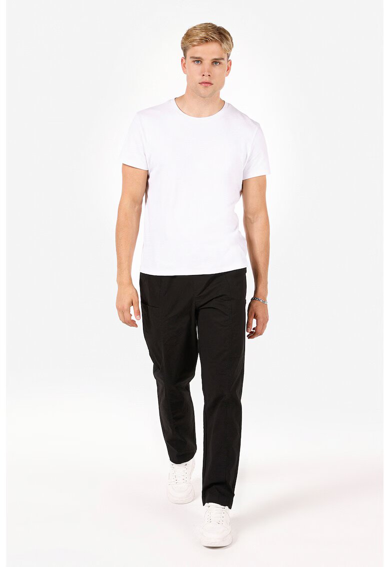 COLINS Pantaloni drepti din amestec de bumbac - Negru