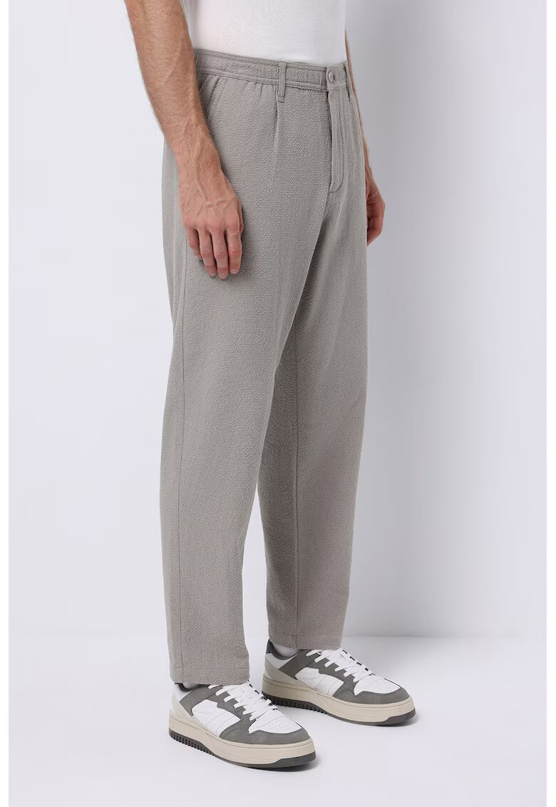 COLINS Pantaloni drepti texturati - Maro taupe deschis