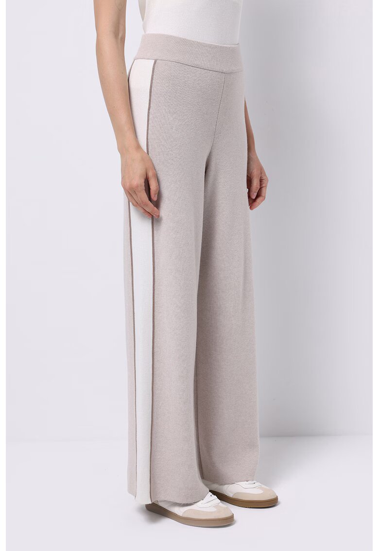 COLINS Pantaloni relaxed fit de trening cu talie medie - Alb/Grej