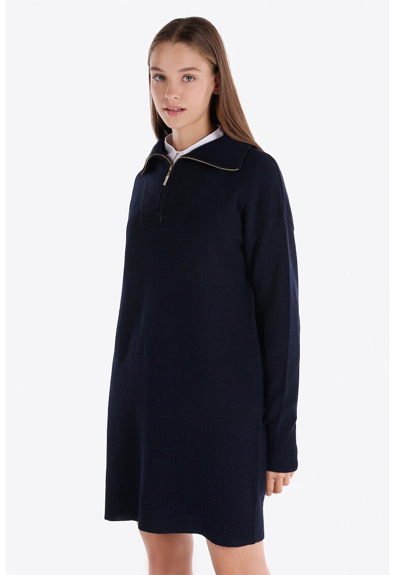 COLINS Rochie-bluza de trening cu fermoar scurt - Bleumarin