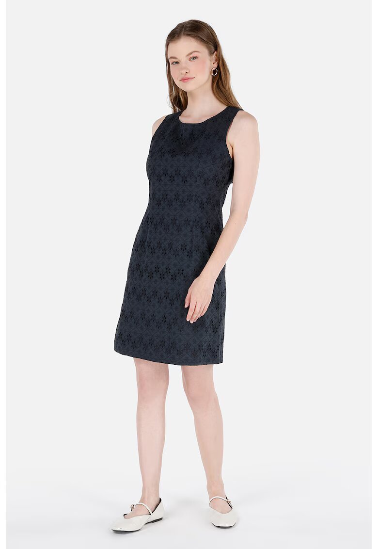 COLINS Rochie cu decupaj pe spate si broderii - Bleumarin