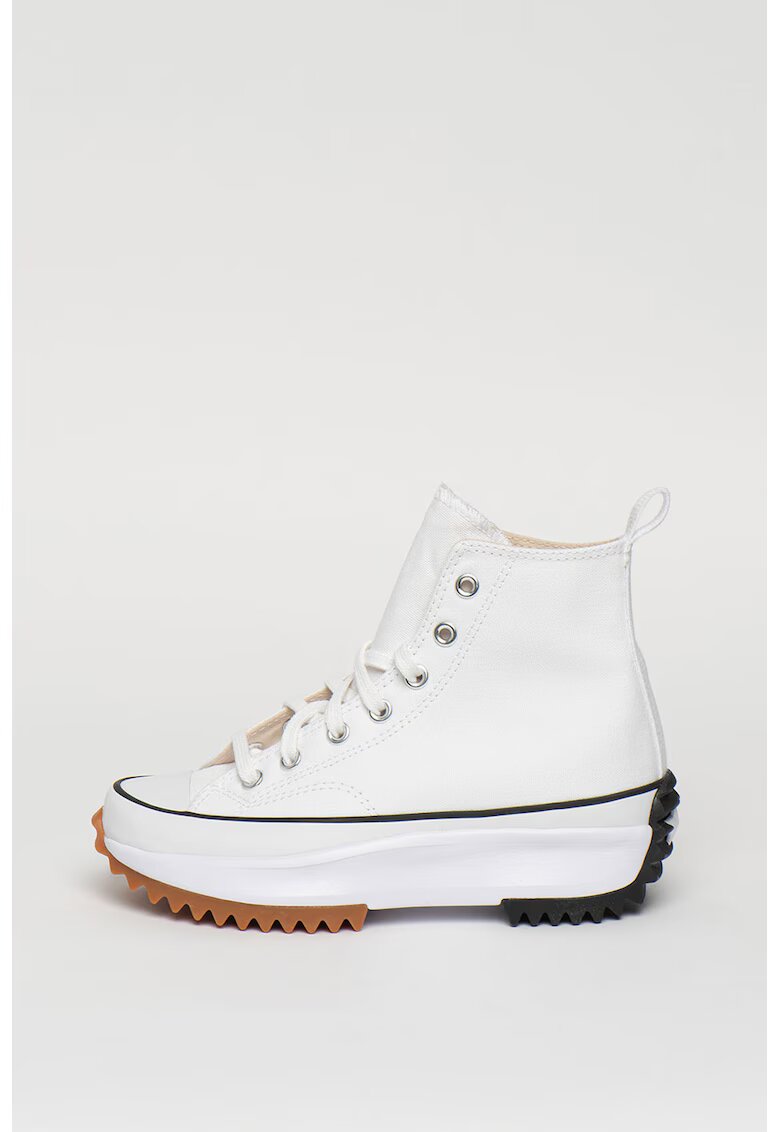 Converse Tenisi inalti unisex cu talpa flatform Run Star Hike - Alb/Negru