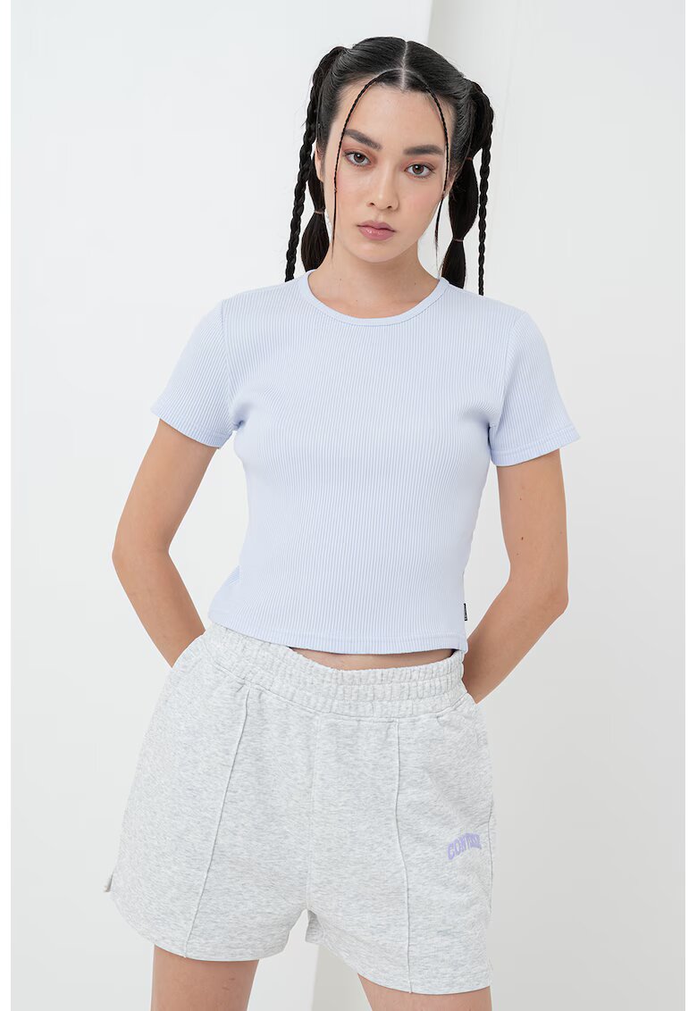 Converse Tricou crop slim-fit - Albastru deschis