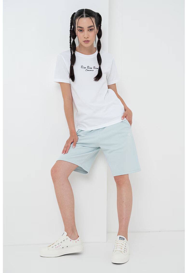 Converse Tricou de bumbac cu logo brodat - Alb/Roz