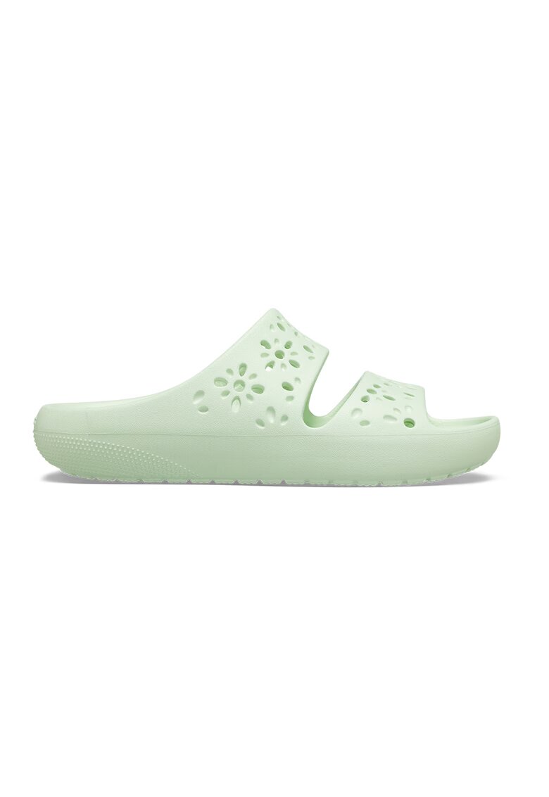Crocs Papuci cu model floral Classic - Verde pal