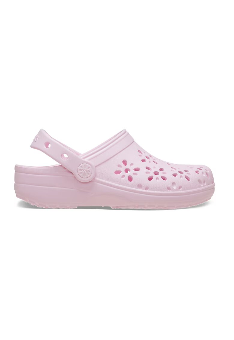 Crocs Saboti cu decupaje florale - Roz pal