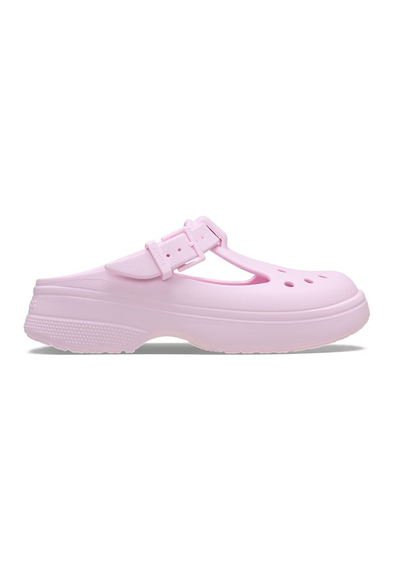 Crocs Saboti cu logo in relief - Roz deschis