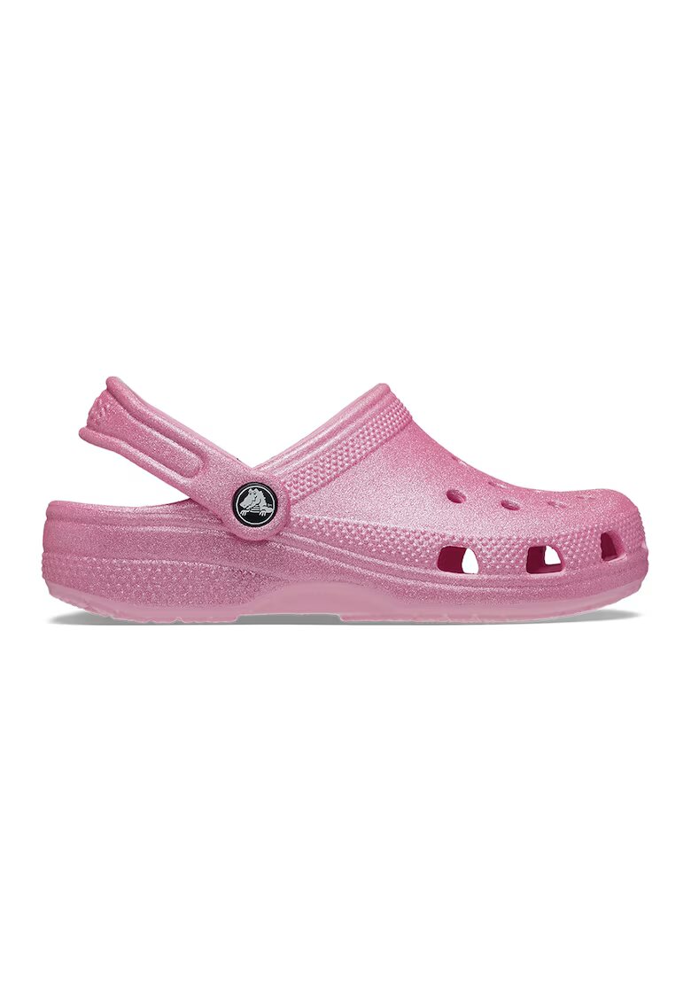 Crocs Saboti slingback cu aspect stralucitor - Roz deschis