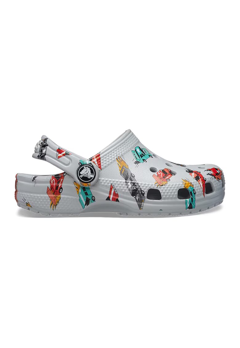 Crocs Saboti slingback cu imprimeu masini Classic - Rosu/Verde/Gri deschis