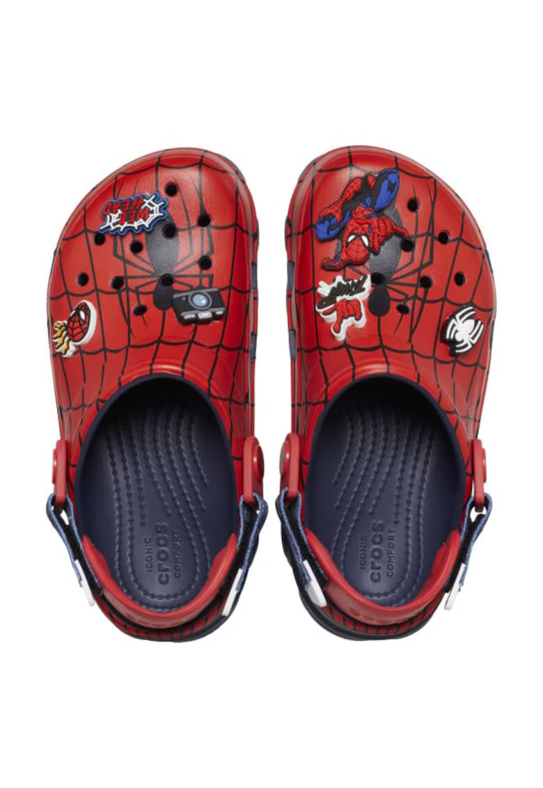 Crocs Saboti Team SpiderMan All Terrain Clog Kids - J5 US Albastru - Navy - Alb