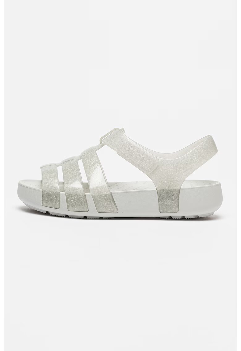 Crocs Sadale cu aspect stralucitor Isabella - Gri deschis/Argintiu
