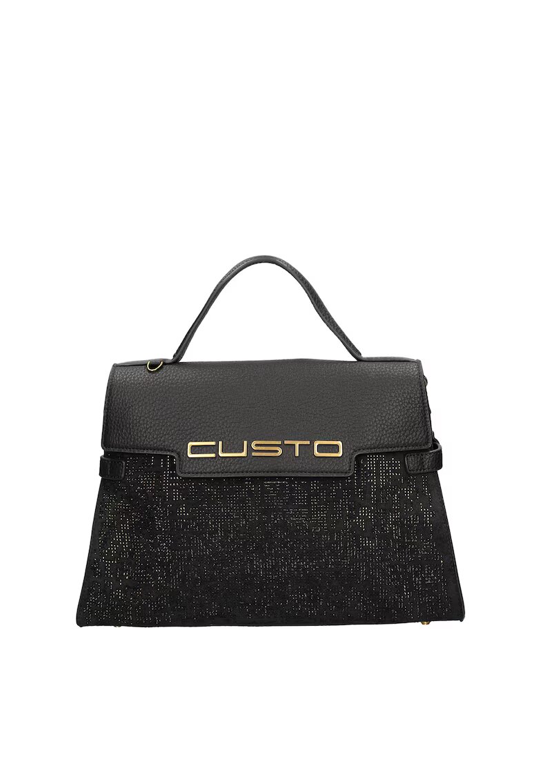Custo Barcelona Geanta de piele ecologica cu logo in relief Ultra - Negru