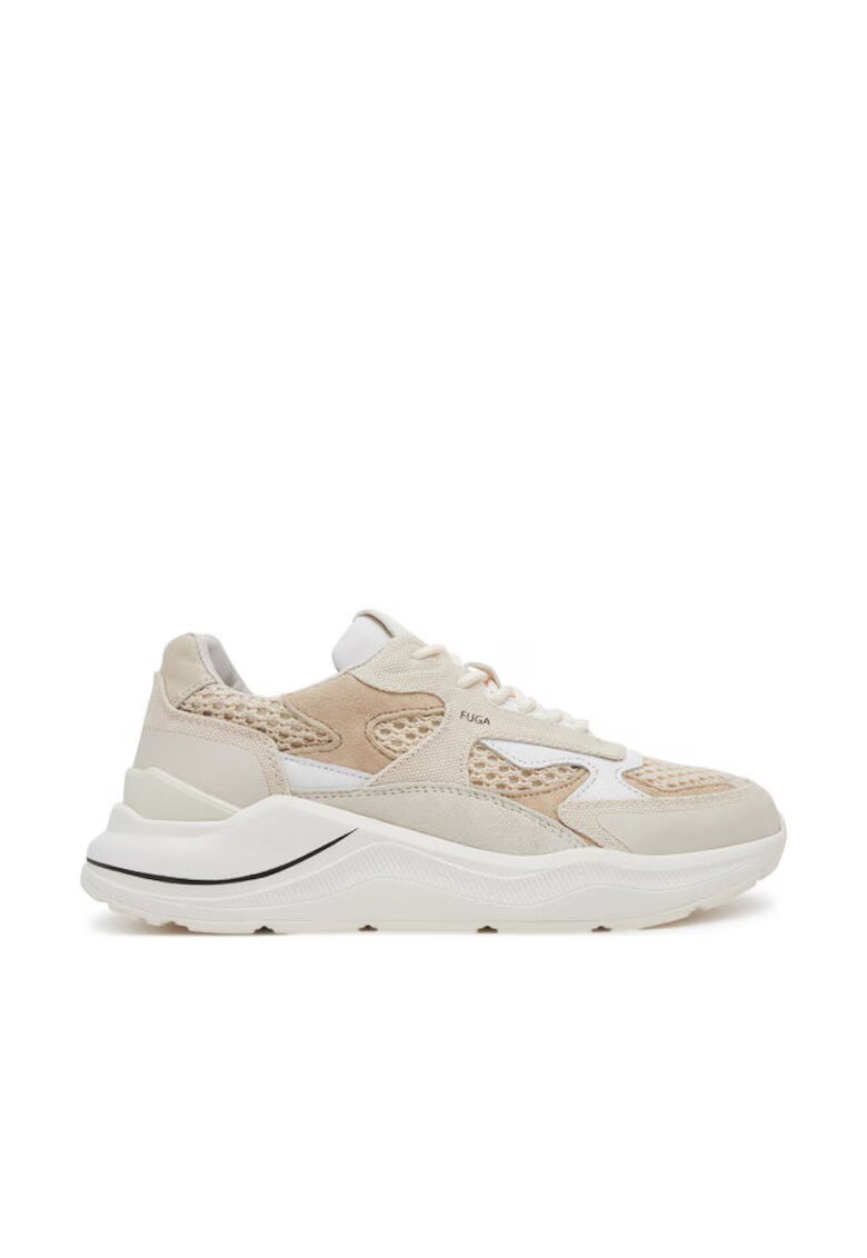 DATE Pantofi sport dama - W421-FG-ET - D A T E - Piele naturala - Bej - Bej