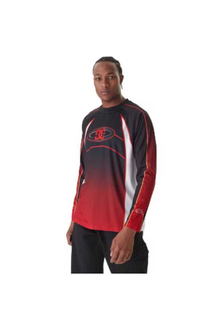DC Bluza cu maneca lunga pentru barbati - poliester - rosu/bleumarin -