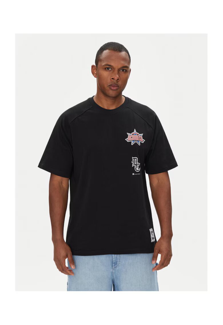 DC Tricou barbati ADYKT03256 - Bumbac - Negru - Negru