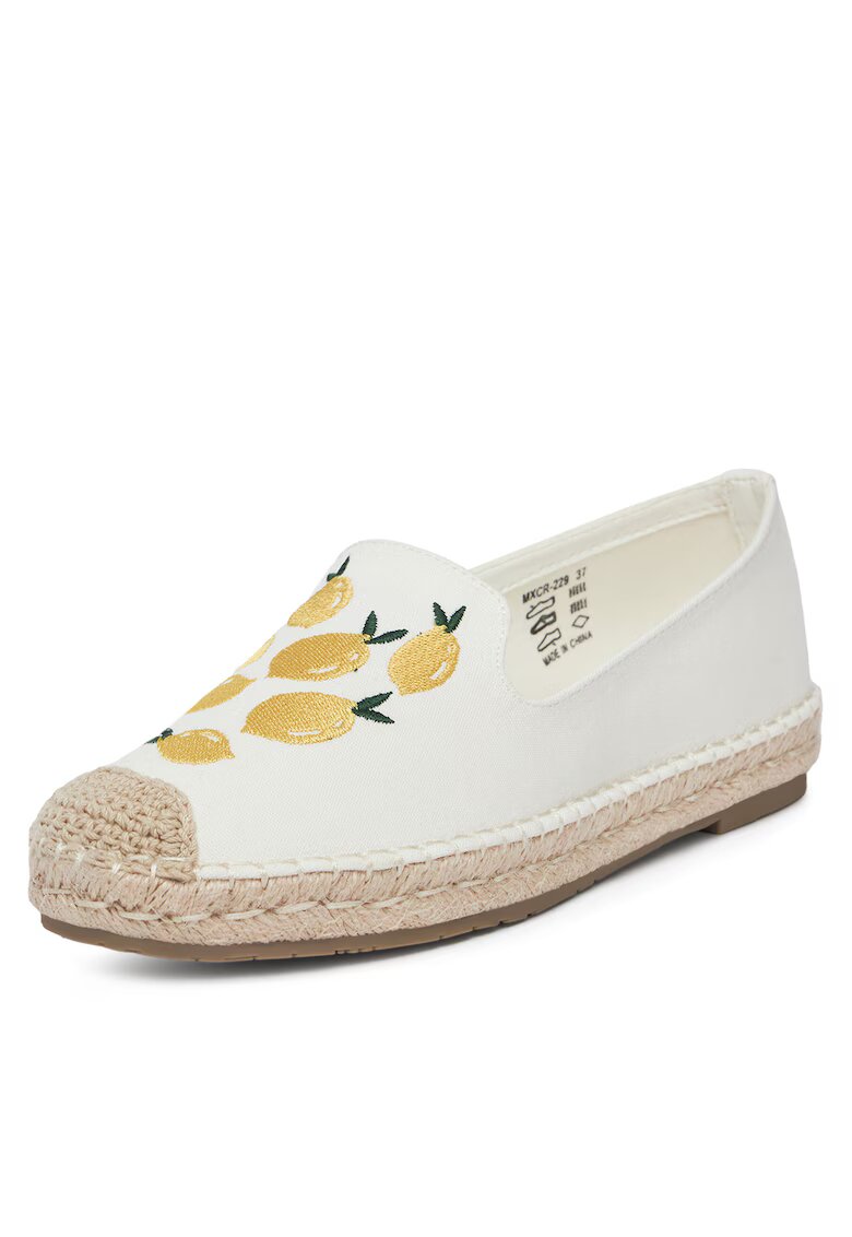 DeeZee Mocasini dama - espadrile alb - tesatura -
