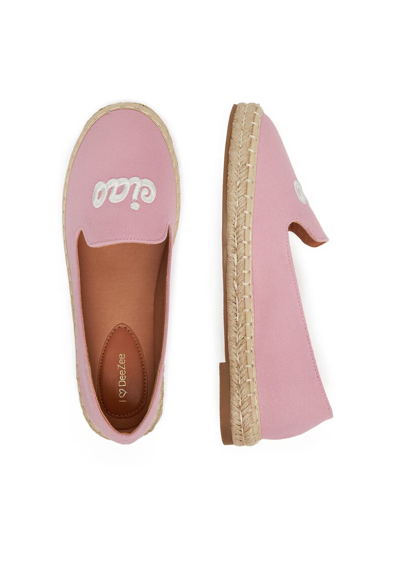 DeeZee Mocasini dama - espadrile roz - tesatura