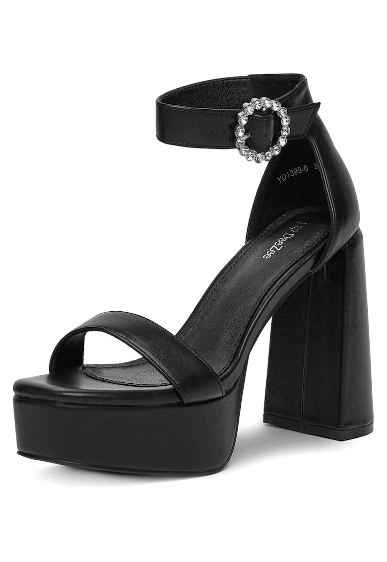 DeeZee Sandale cu toc dama - YD1399-6 - Negru