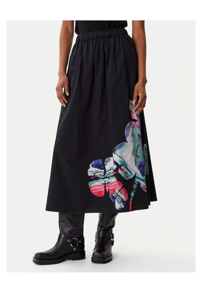 Desigual Fusta trapez neagra - pentru femei