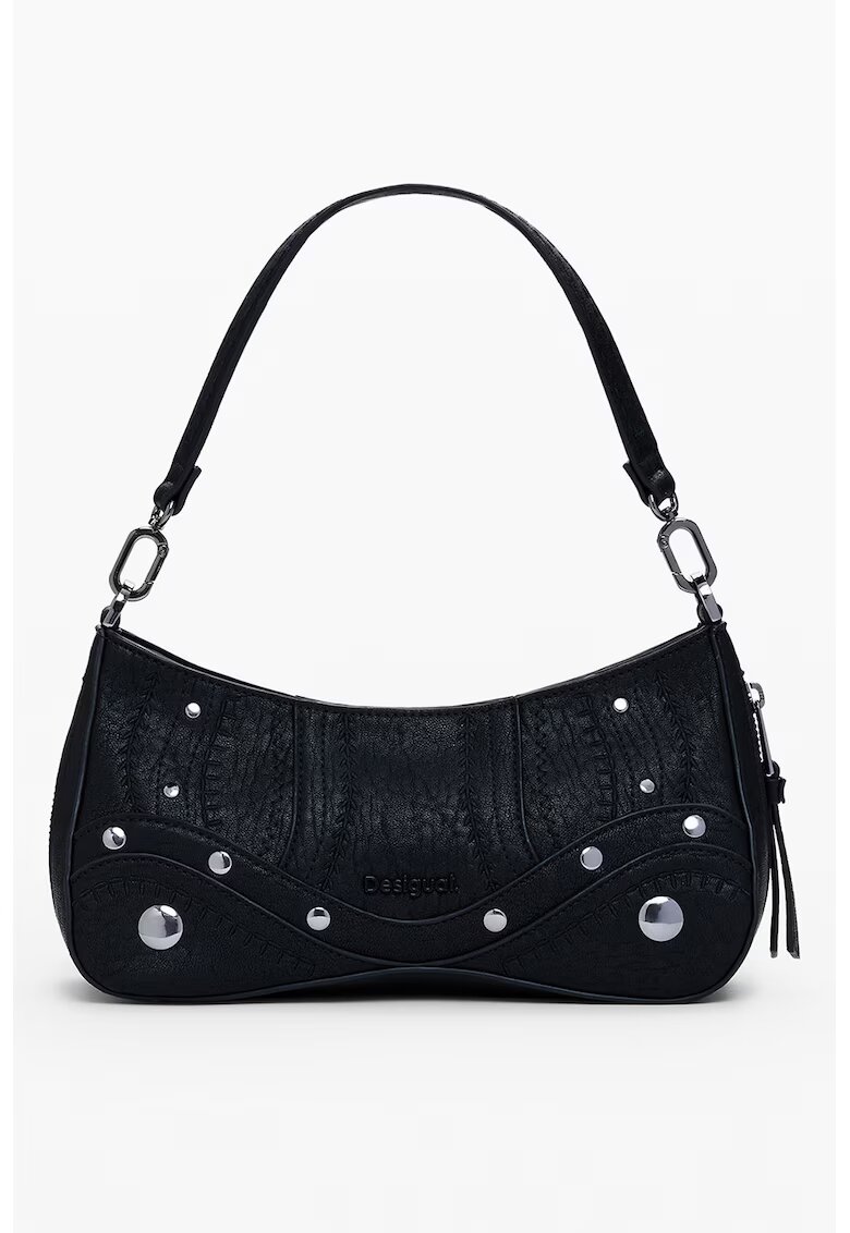 Desigual Geanta crossbody din piele ecologica cu detalii cu aspect metalizat - Negru