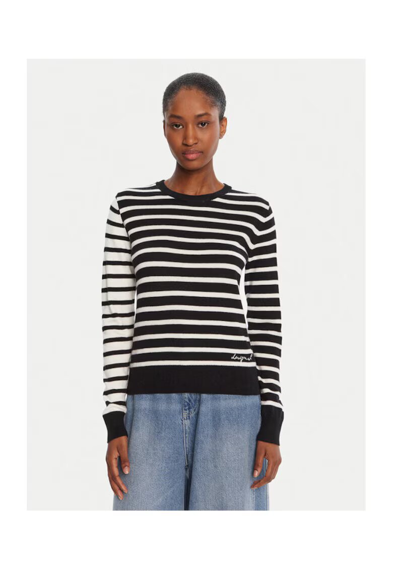 Desigual Pulover Dama - Negru - 45% bumbac - 22% lana - 19% acril - 14% poliamida -