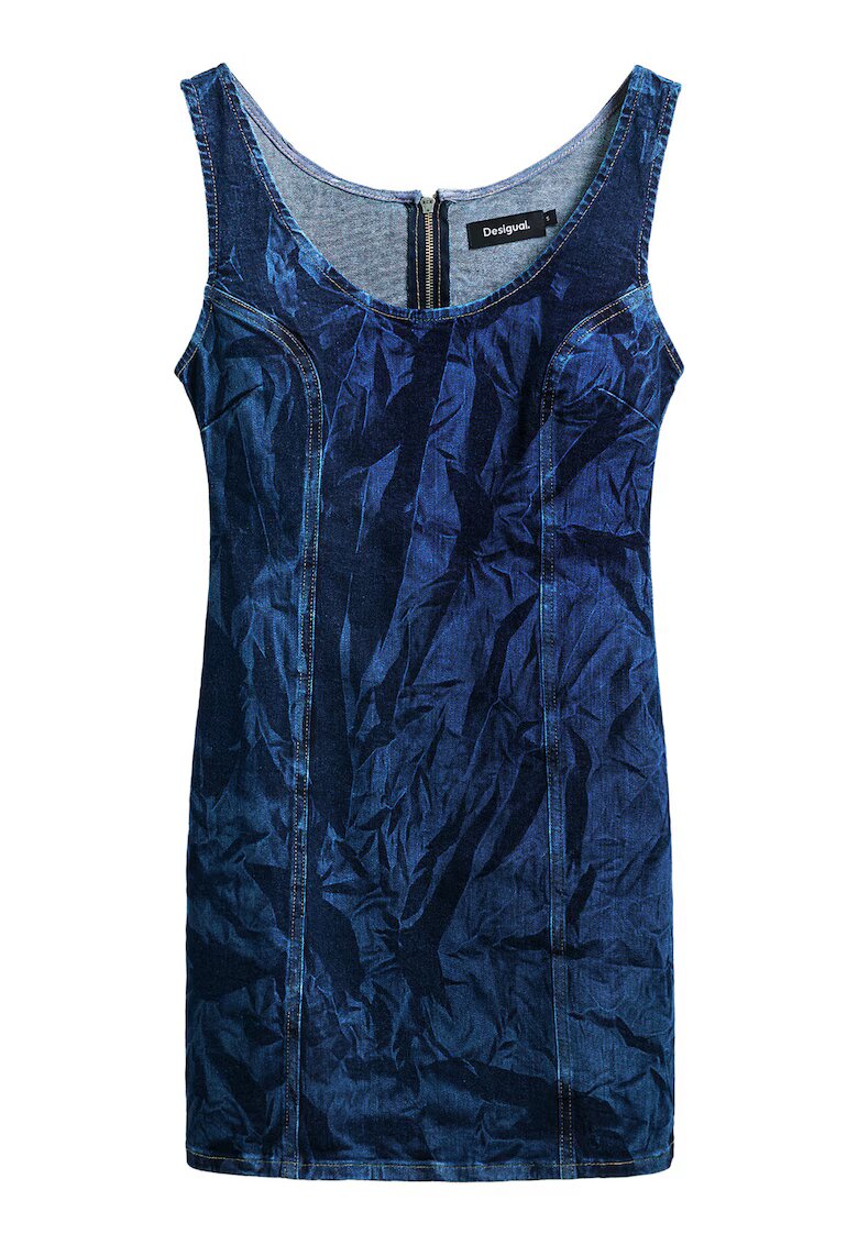 Desigual Rochie - 25SWVD01 5008 - bumbac/poliester/elastan - albastru -