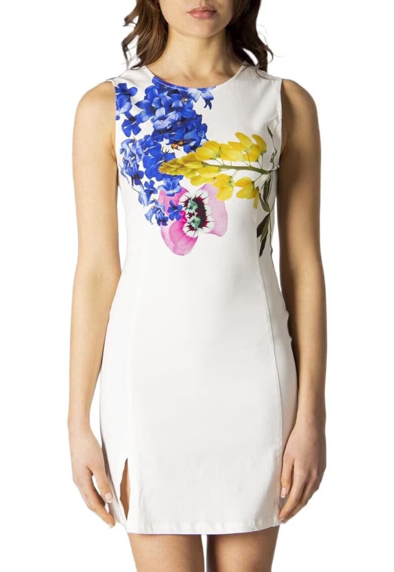 Desigual Rochie dama - Poliamida/Viscoza - Alb - Alb