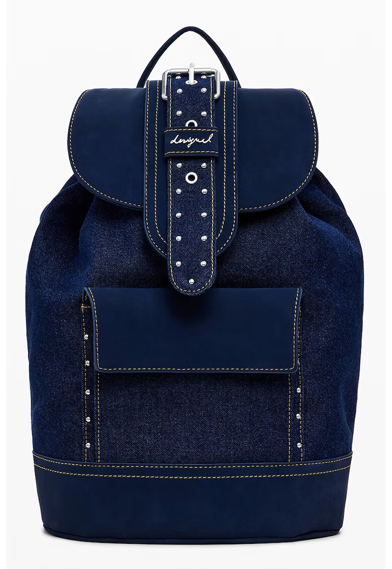 Desigual Rucsac de denim cu clapa - Albastru ultramarin