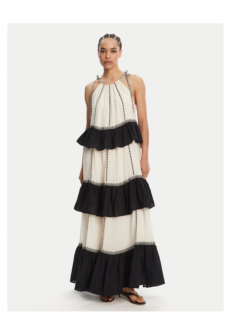 Devotion Twins Rochie de vara negru - ecru - 2 culori