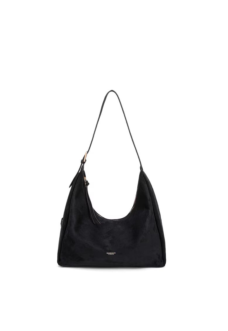 DIANA&CO Geanta hobo de piele intoarsa ecologica - Negru
