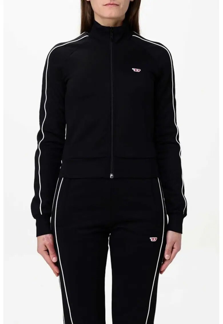 Diesel Bluza de trening regular fit cu fermoar - Negru