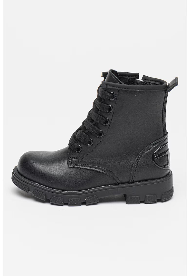 Diesel Bocanci din piele Hammer - Negru