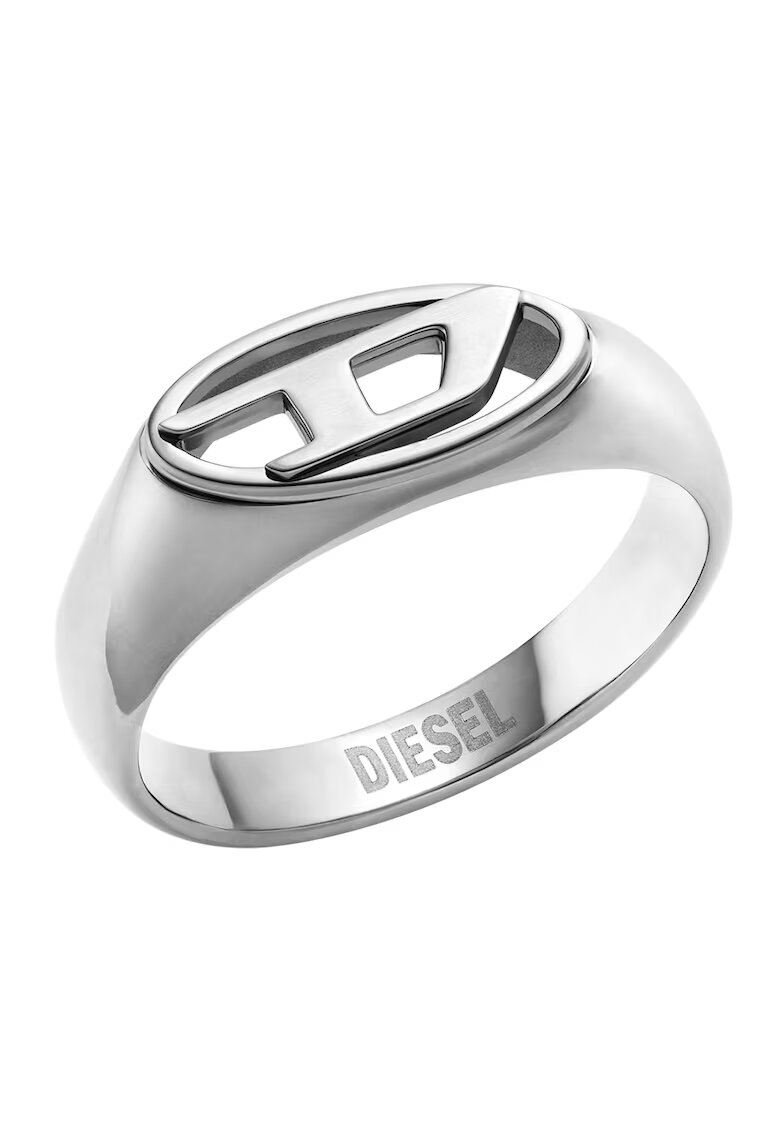 Diesel Inel de otel inoxidabil cu logo - Argintiu