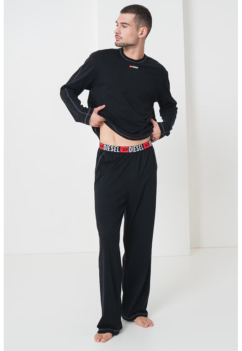 Diesel Pijama lejera din bumbac - Rosu/Negru